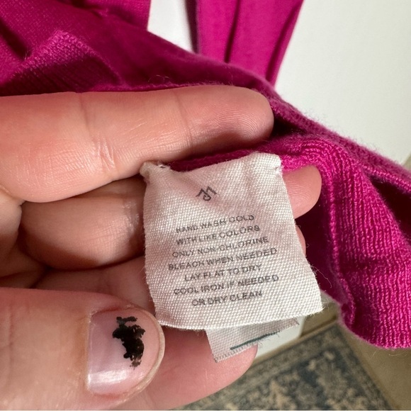 Anthropologie Martin + Osa Cashmere Silk Blend Hot Pink Cardigan Size Xsmall - Picture 4 of 5